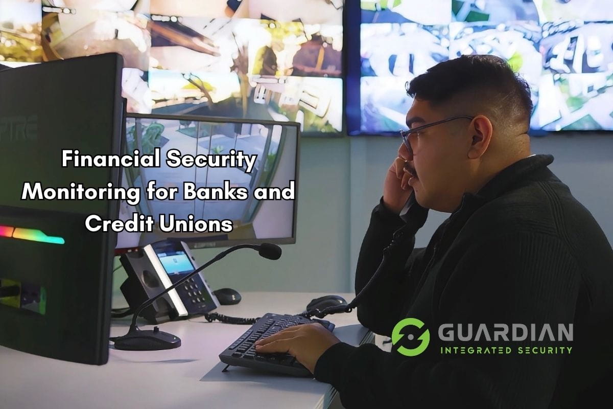 Financial security monitoring camera system inside a bank branch lobby