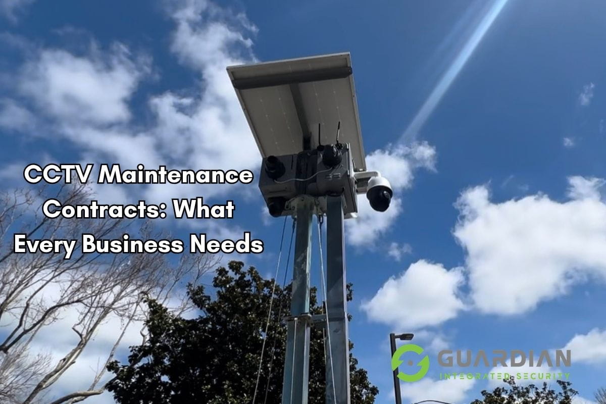 CCTV maintenance contract — technician servicing a commercial security camera
