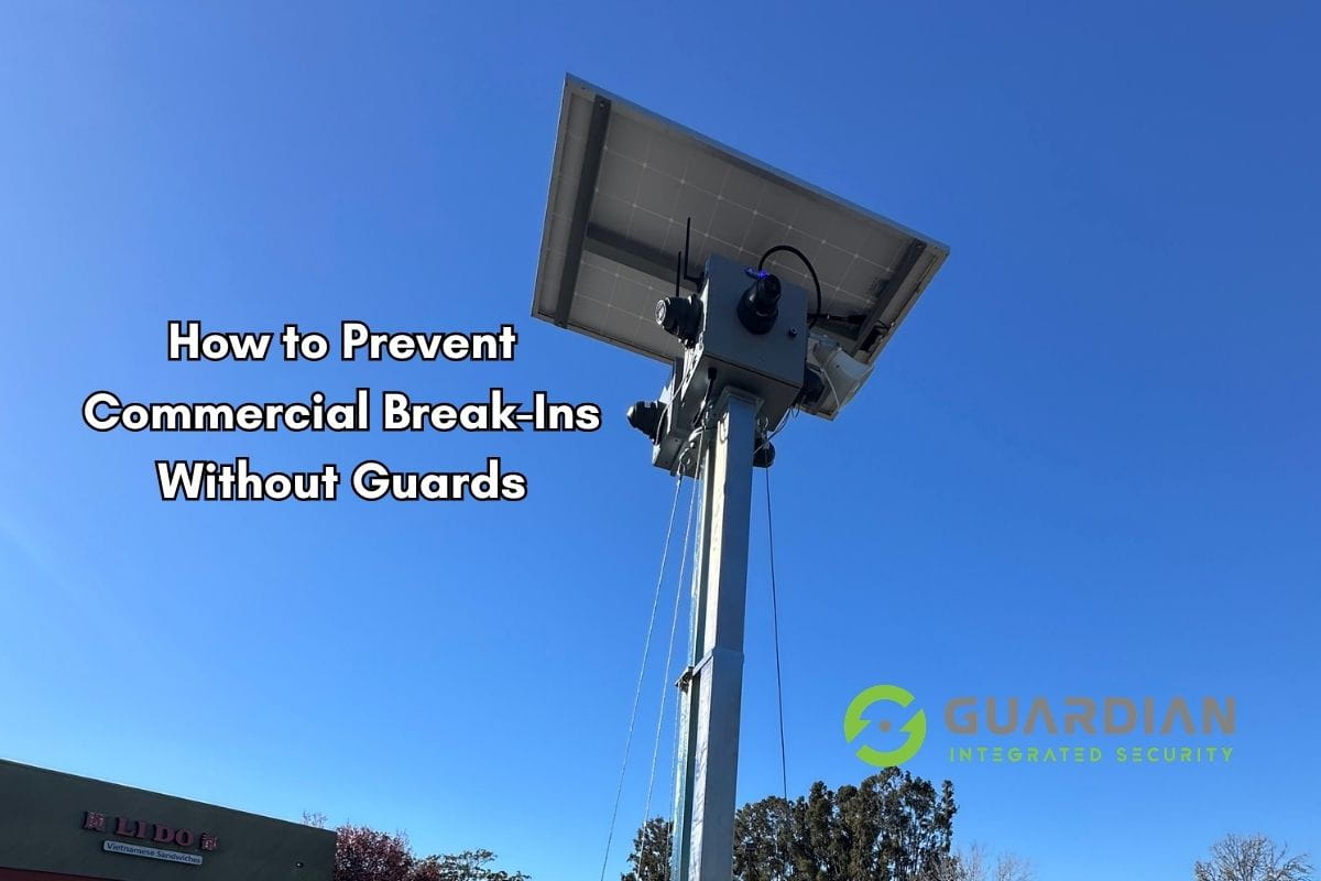 Commercial break in prevention with security cameras at a business property
