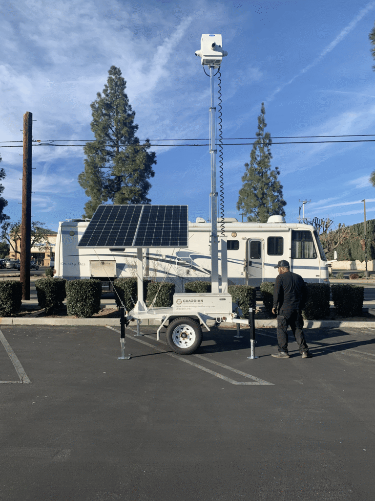 PTZ security camera commercial installation monitoring a property