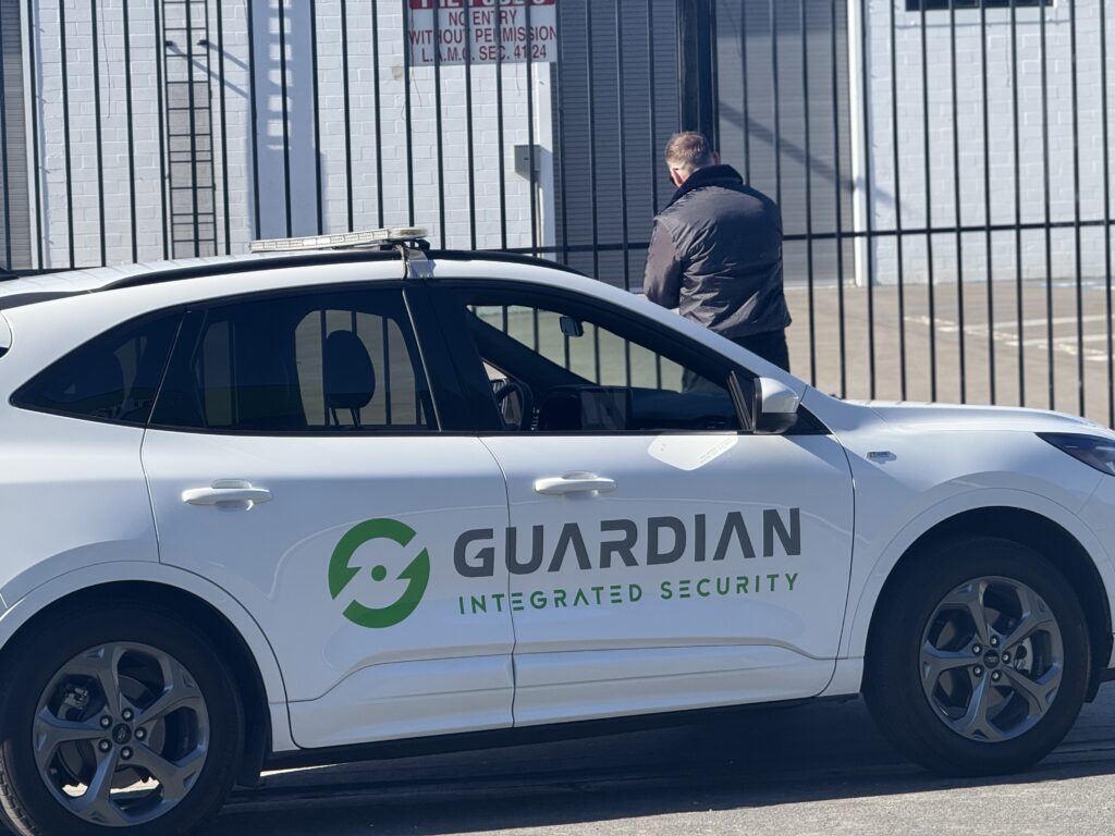 Marked vehicle patrol security unit monitoring
