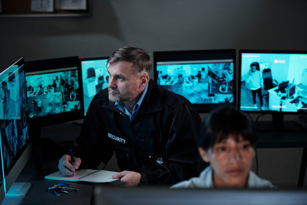 Live monitoring agents providing 24/7 distribution center security coverage